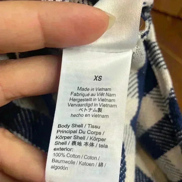 J CREW women’s Shirt-jacket in Stanton plaid flannel blue/cream size XS like new - Picture 10 of 11